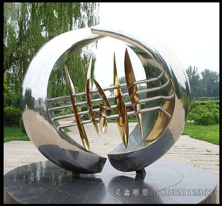 不锈钢动物海豚商场雕塑