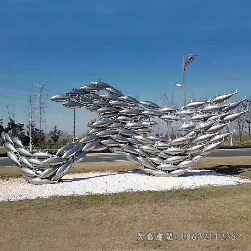 不锈钢动物鱼城市雕塑