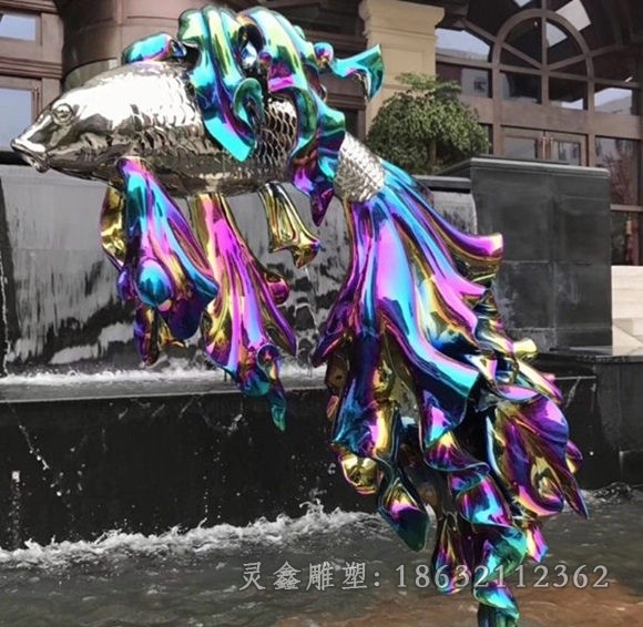 不锈钢动物鱼户外雕塑