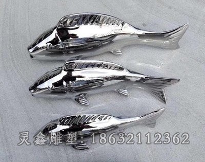不锈钢动物鱼街边雕塑