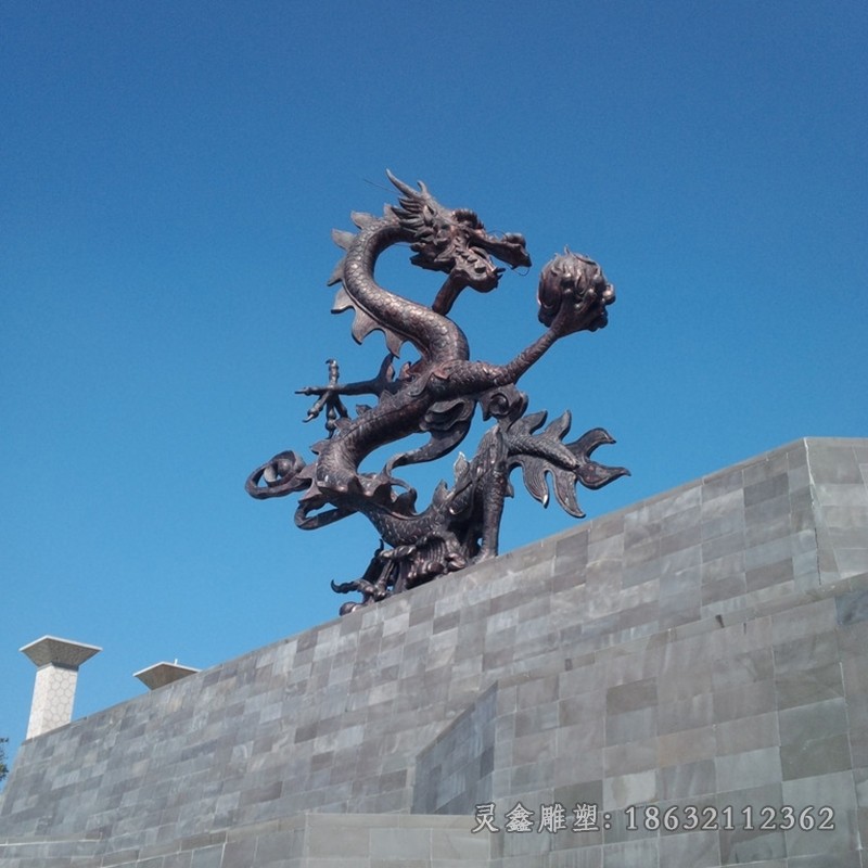 神兽龙商场景观铜雕