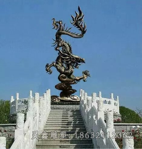 神兽龙抽象景观铜雕