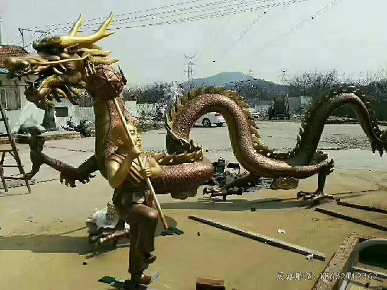 神兽龙标志景观铜雕