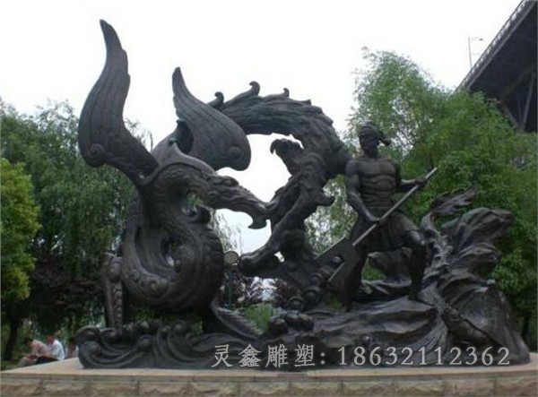 神兽龙标志景观铜雕
