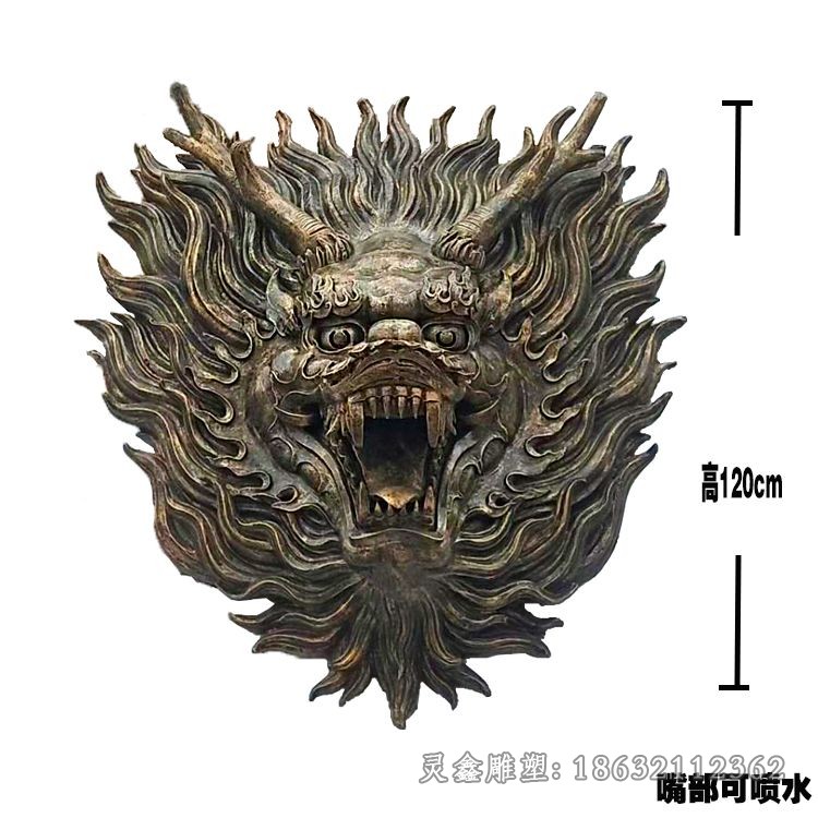 神兽龙头景观抽象铜雕