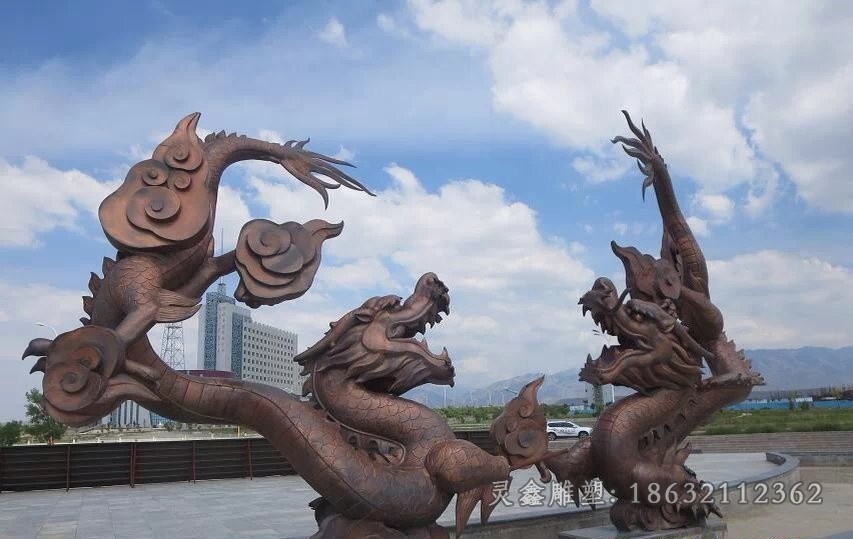 神兽龙动物标志铜雕