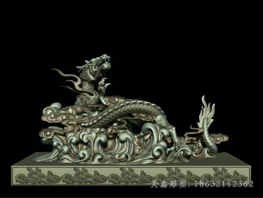 青铜龙标志景观铜雕