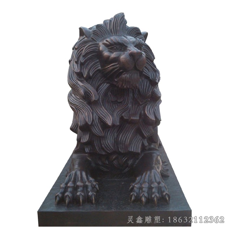 卧姿狮子校园动物铜雕