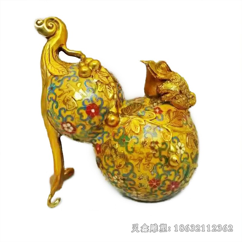 彩绘葫芦景观抽象铜雕