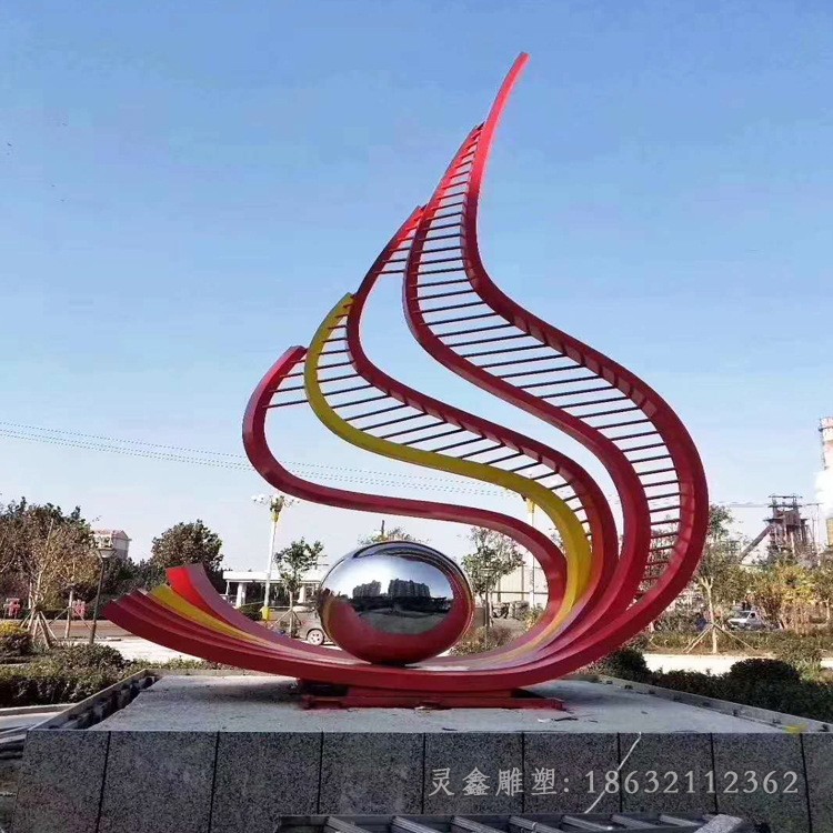 不锈钢红色凤凰广场雕塑