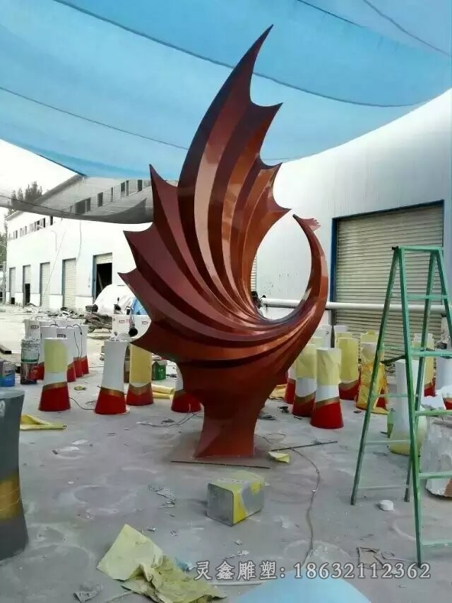 不锈钢红色凤凰抽象雕塑