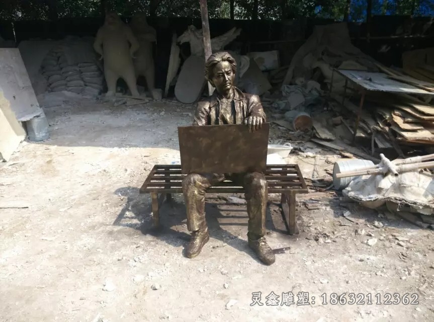 绘画人物标志景观铜雕