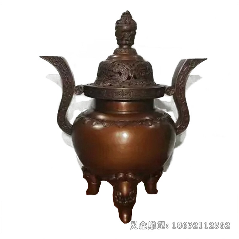 牡丹花瓶景观标志铜雕