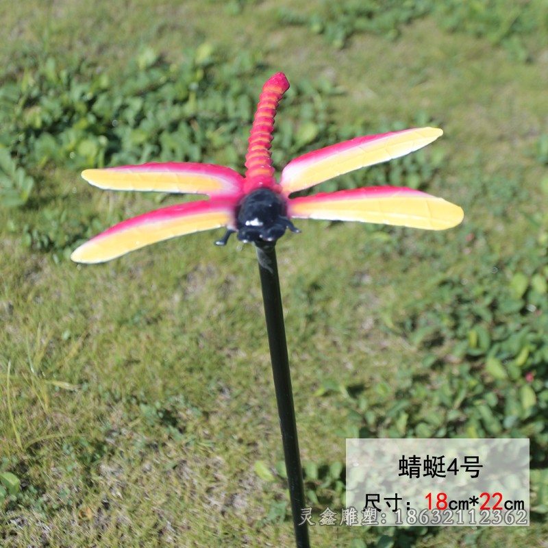 不锈钢彩绘蜻蜓雕塑