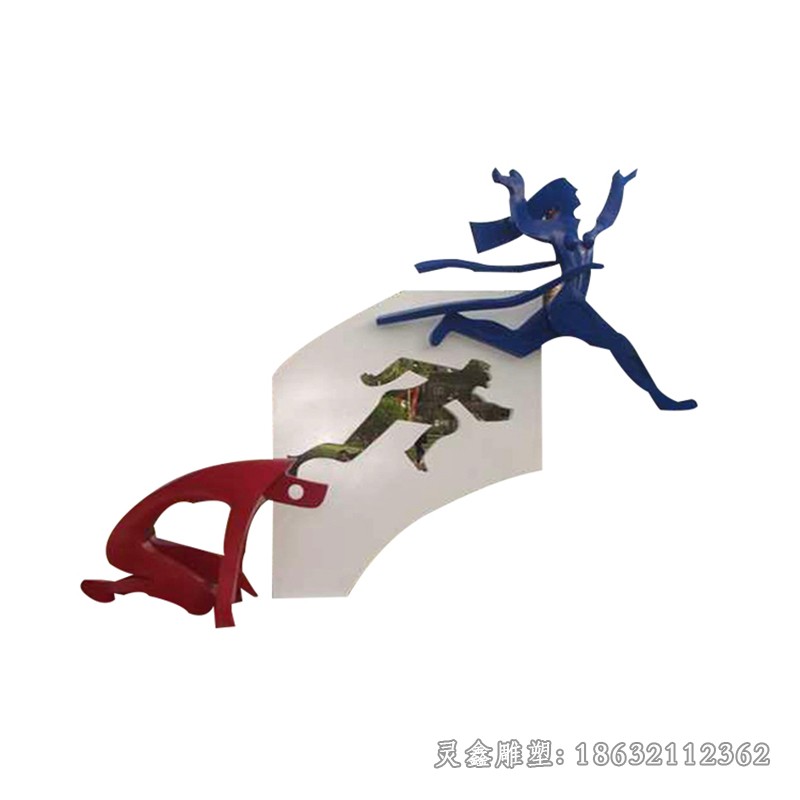 不锈钢抽象运动人物雕塑