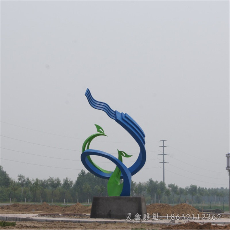 彩绘凤凰商场不锈钢雕塑