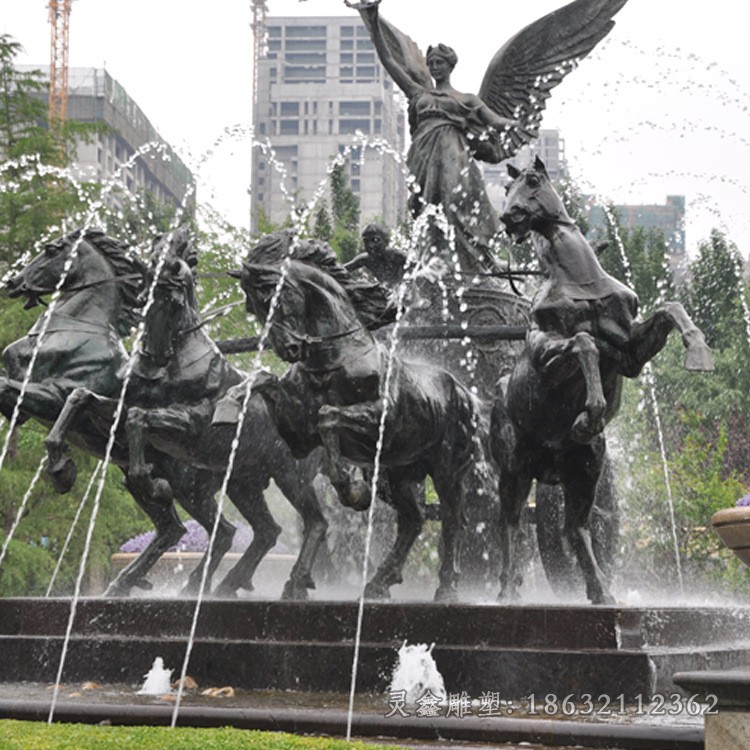 喷泉标志景观抽象铜雕