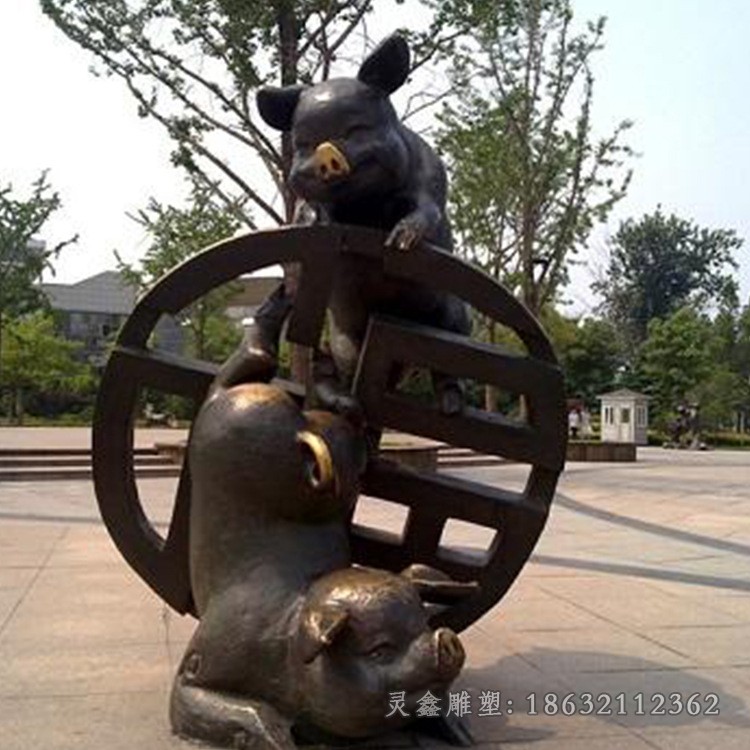 十二生肖城市动物铜雕