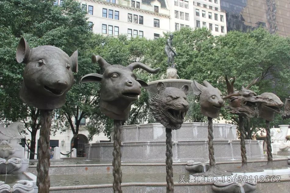 十二生肖小区动物铜雕