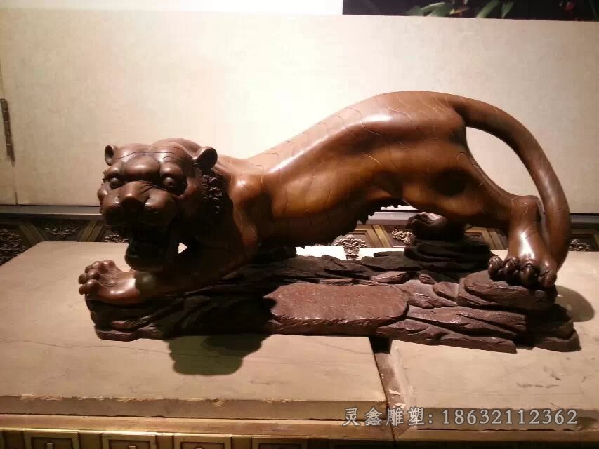 动物老虎景观抽象铜雕