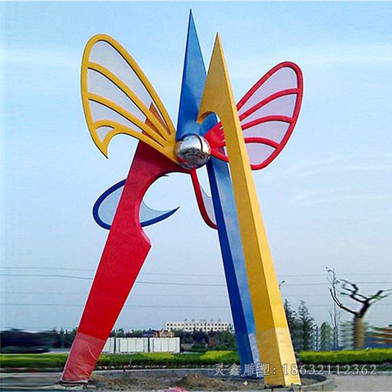 彩绘景观广场不锈钢雕塑