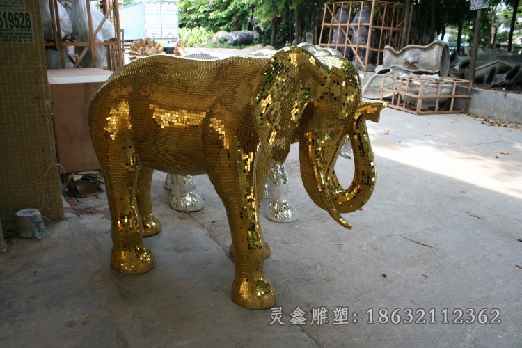 动物大象校园不锈钢雕塑