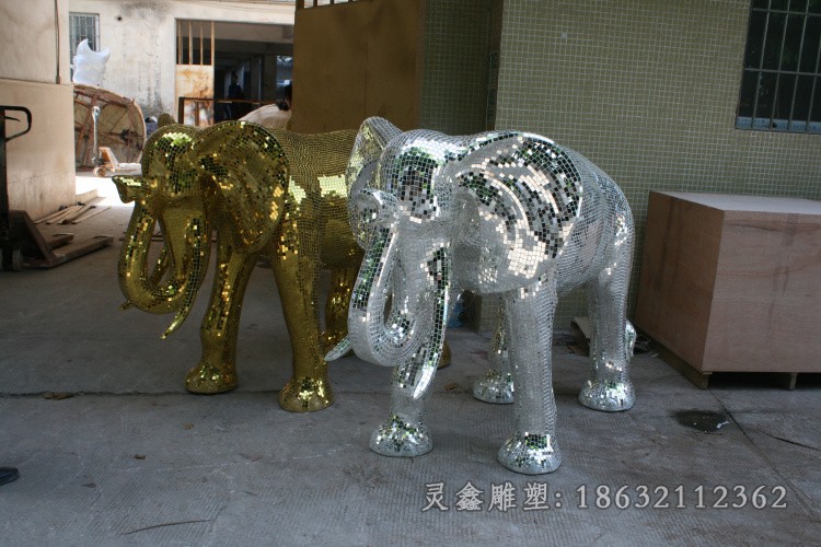 动物大象校园不锈钢雕塑