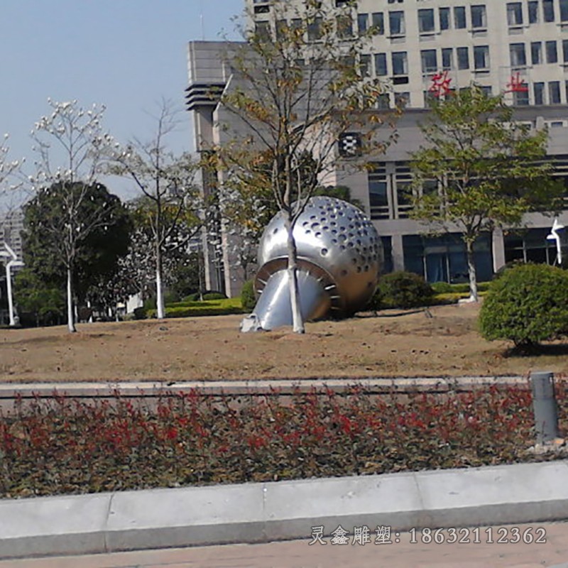 不锈钢话筒标志景观雕塑