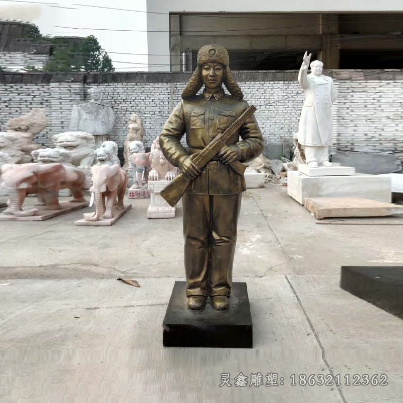 雷锋战士抽象景观铜雕