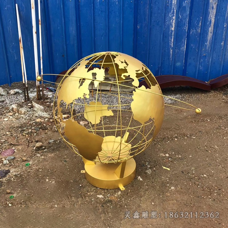 彩绘地球仪不锈钢园林雕塑
