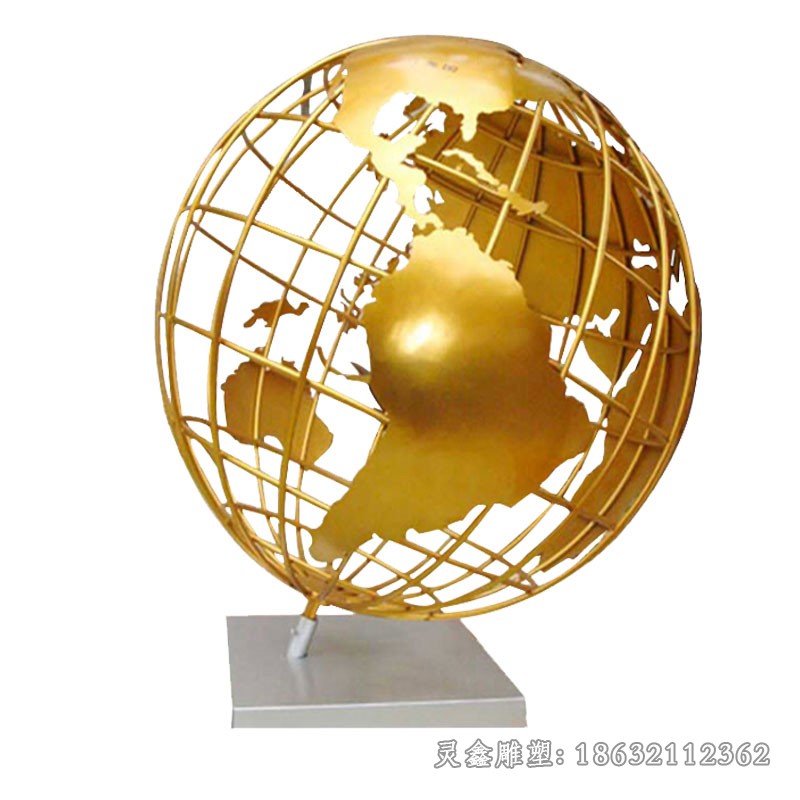 彩绘地球仪不锈钢景区雕塑