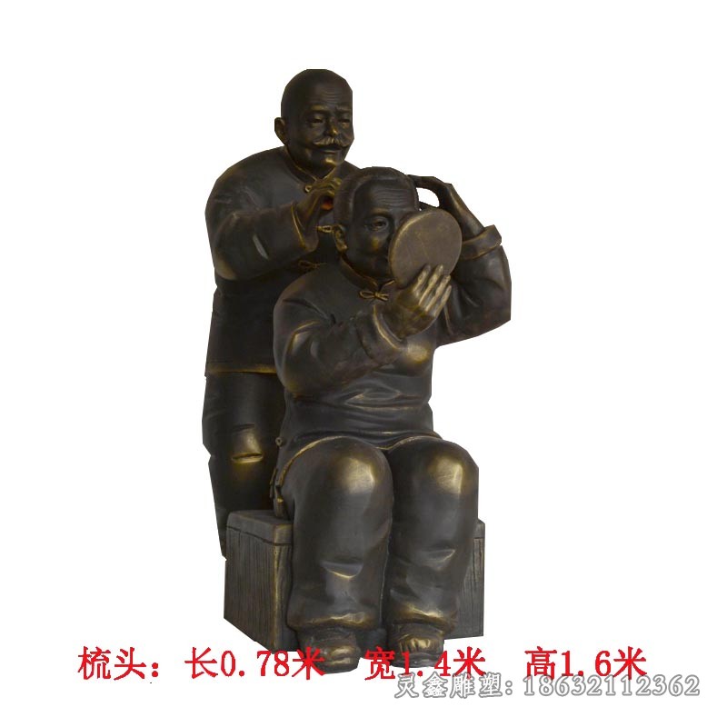 梳头人物景观标志铜雕