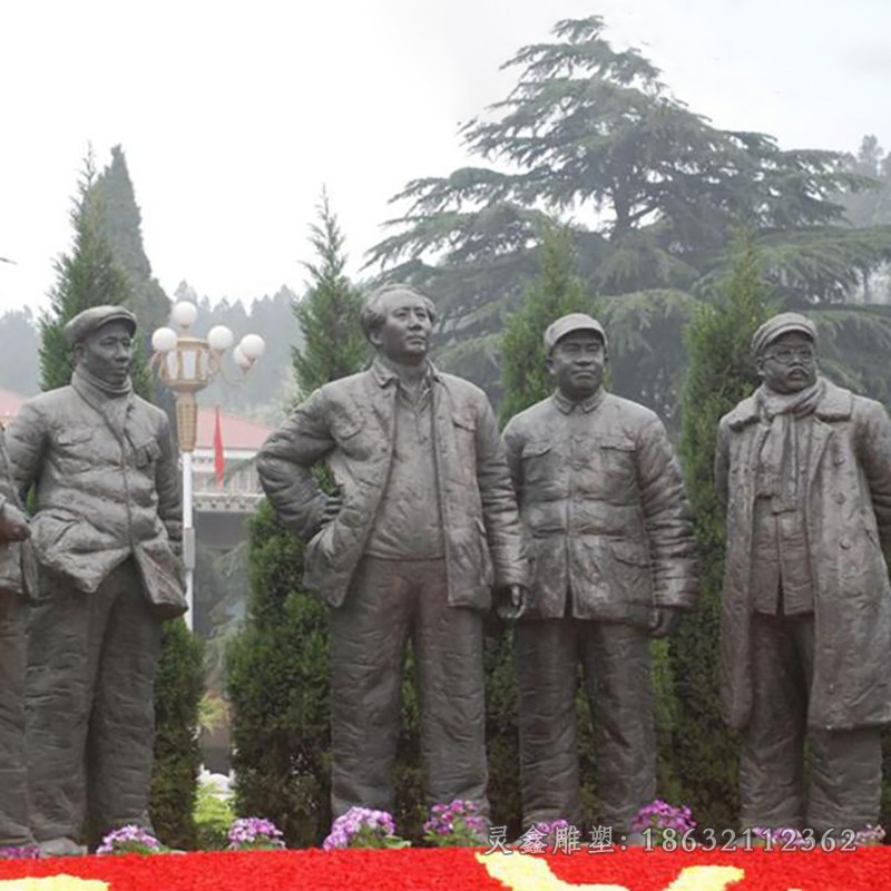 十大元帅小区人物铜雕