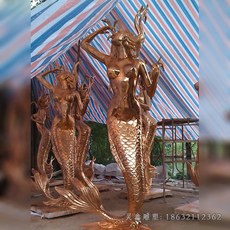 美人鱼公园景观铜雕