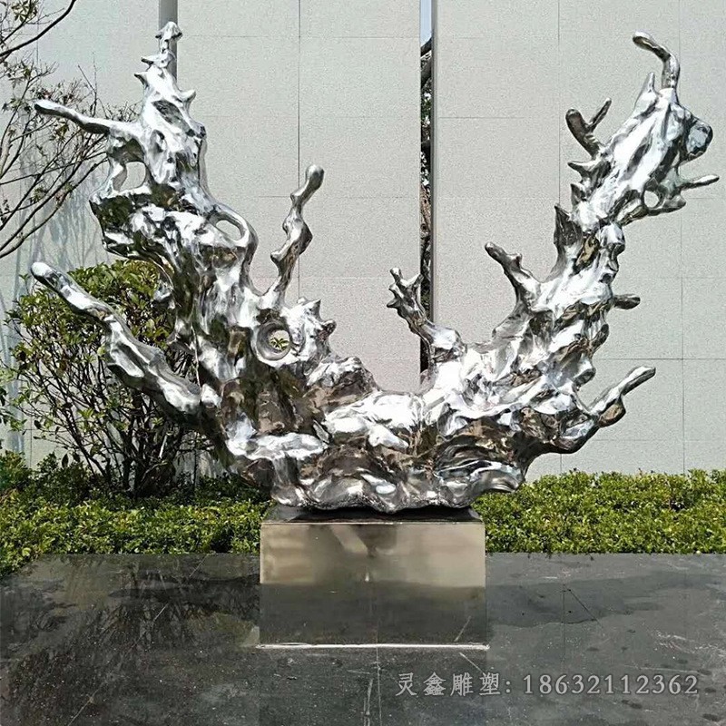 抽象海浪标志不锈钢雕塑