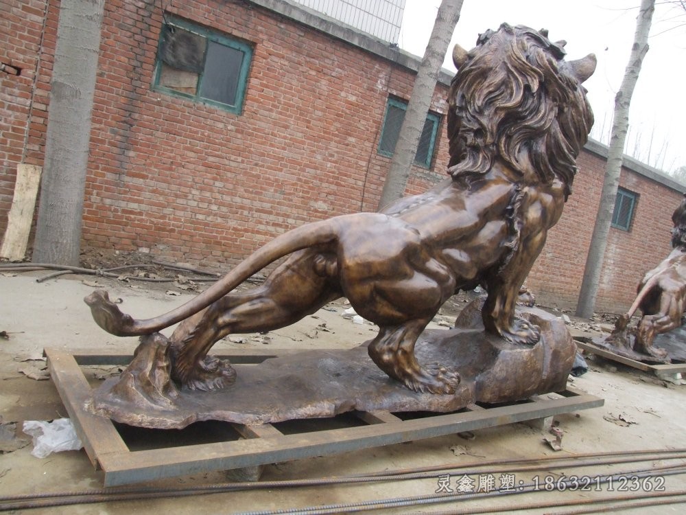 动物狮子城市景观铜雕