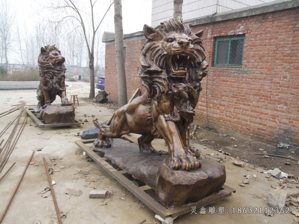 动物狮子广场景观铜雕