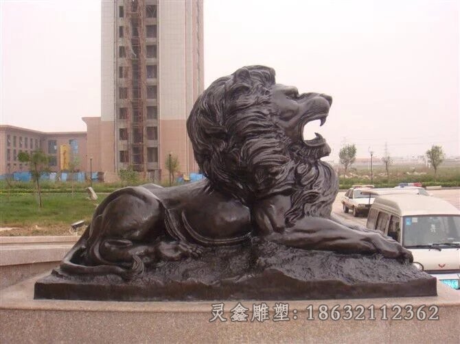 动物狮子校园标志铜雕