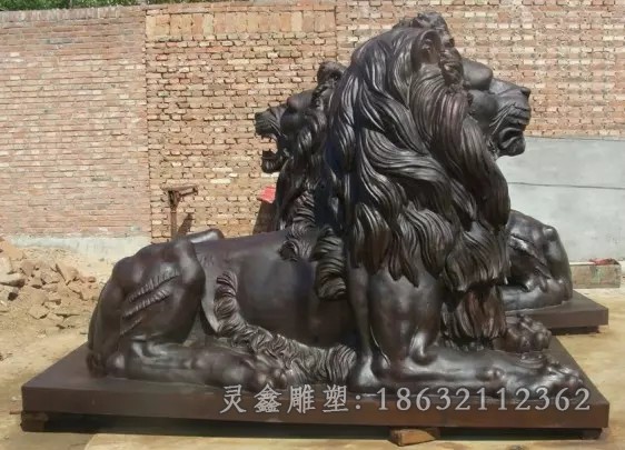 动物狮子公园标志铜雕