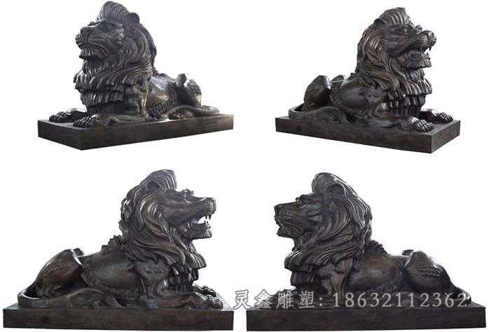 动物狮子庭院标志铜雕