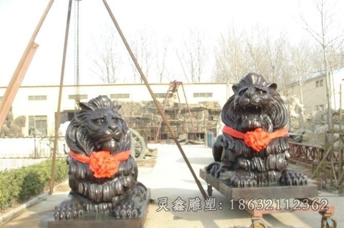 动物狮子商场标志铜雕
