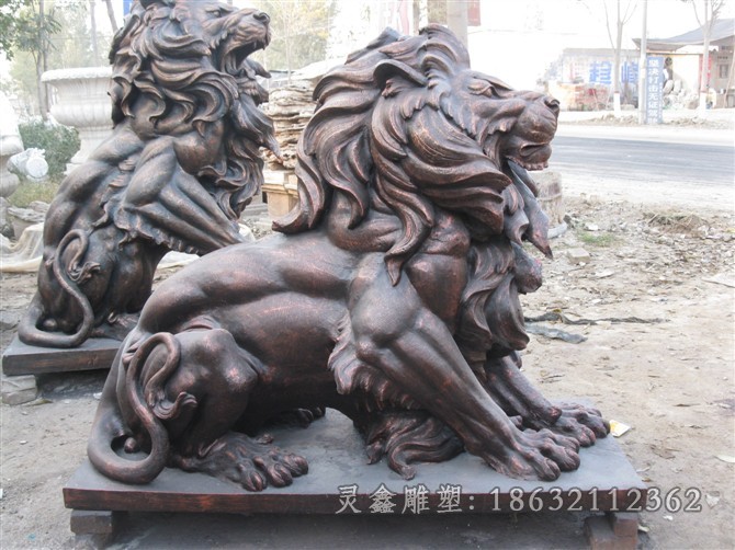 动物狮子景观标志铜雕