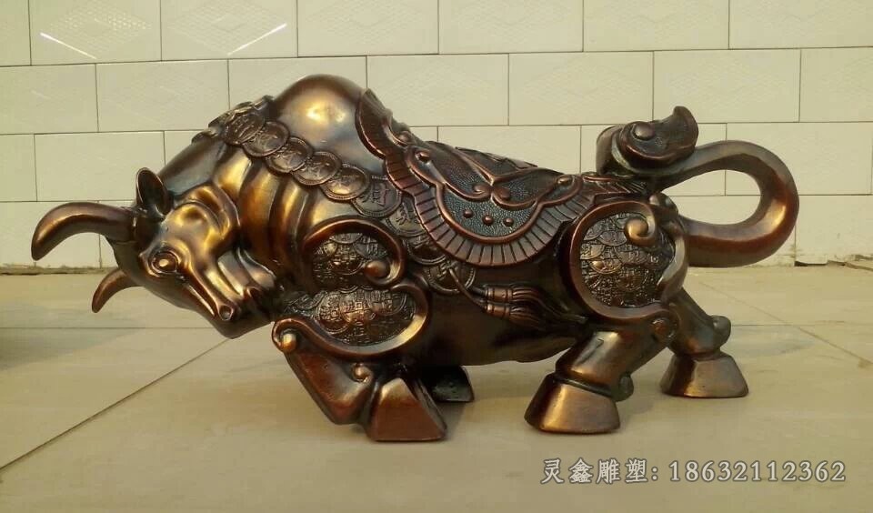 动物牛街边景观铜雕