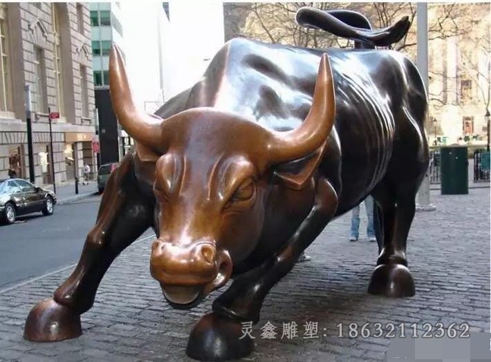 抽象牛校园景观铜雕