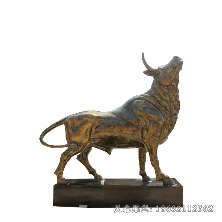 抽象牛户外景观铜雕