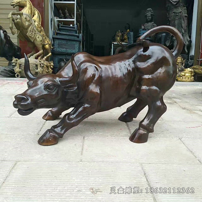 抽象牛景区景观铜雕