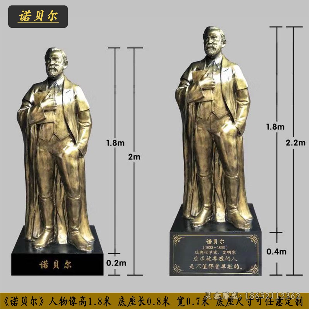 诺贝尔人物景观铜雕