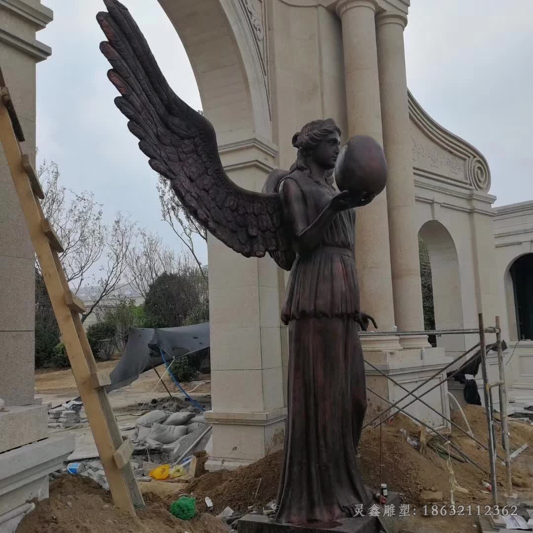 展翅女神人物景观铜雕