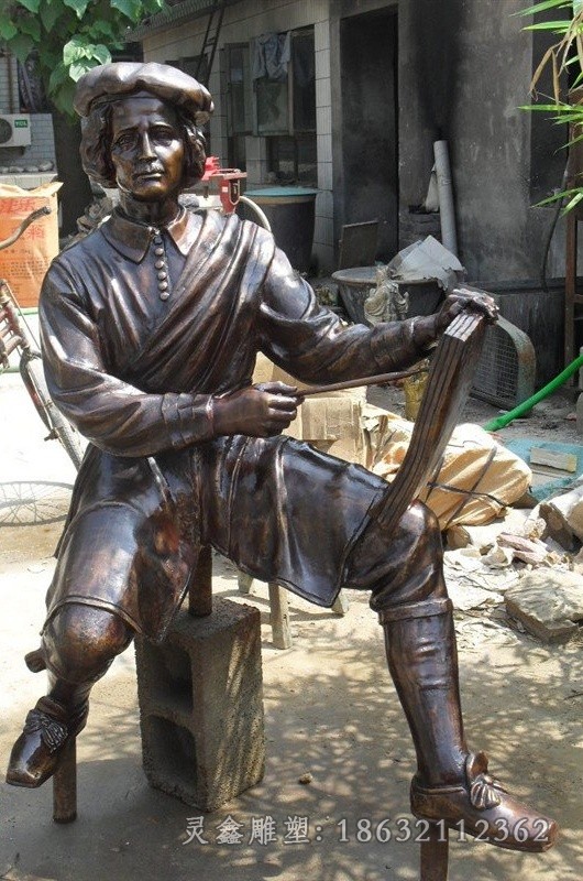 欧美人物景观标志铜雕