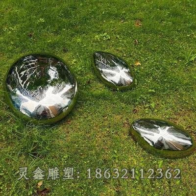 不锈钢镜面鹅卵石抽象雕塑